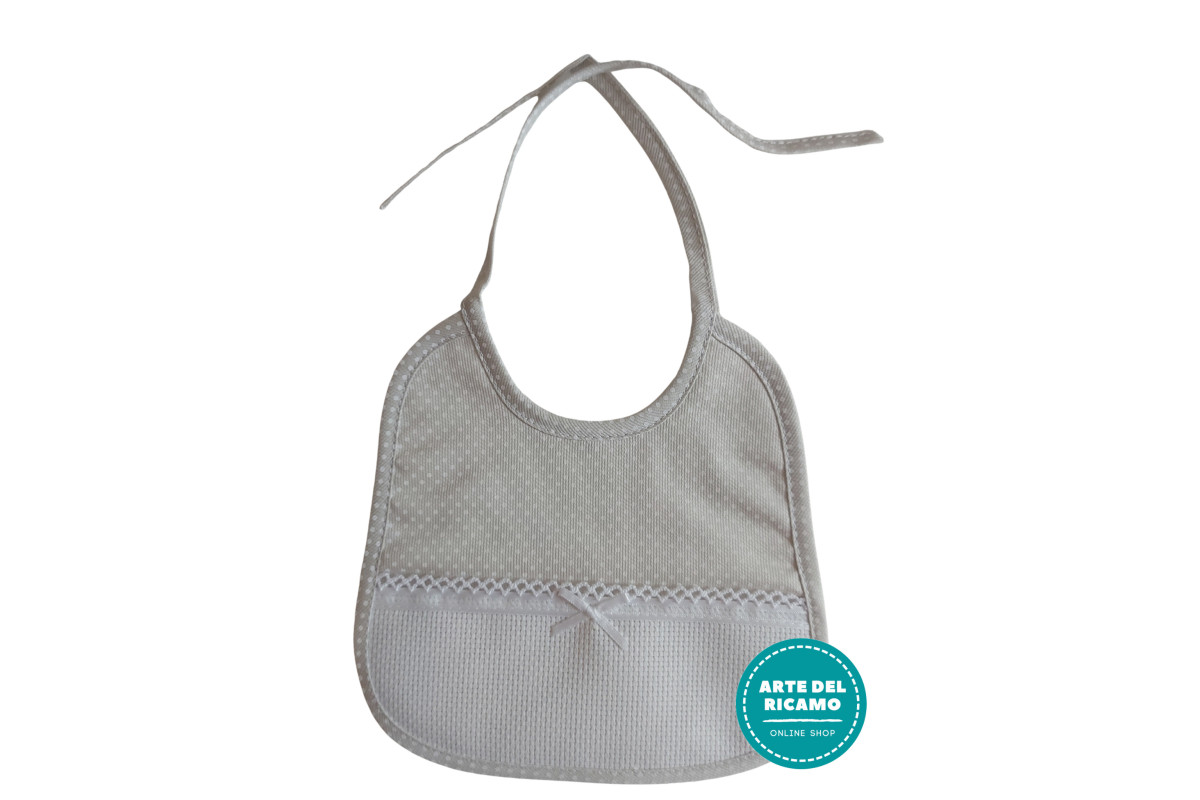Baby Bib to Cross Stitch - Turtledove with Little White Dots