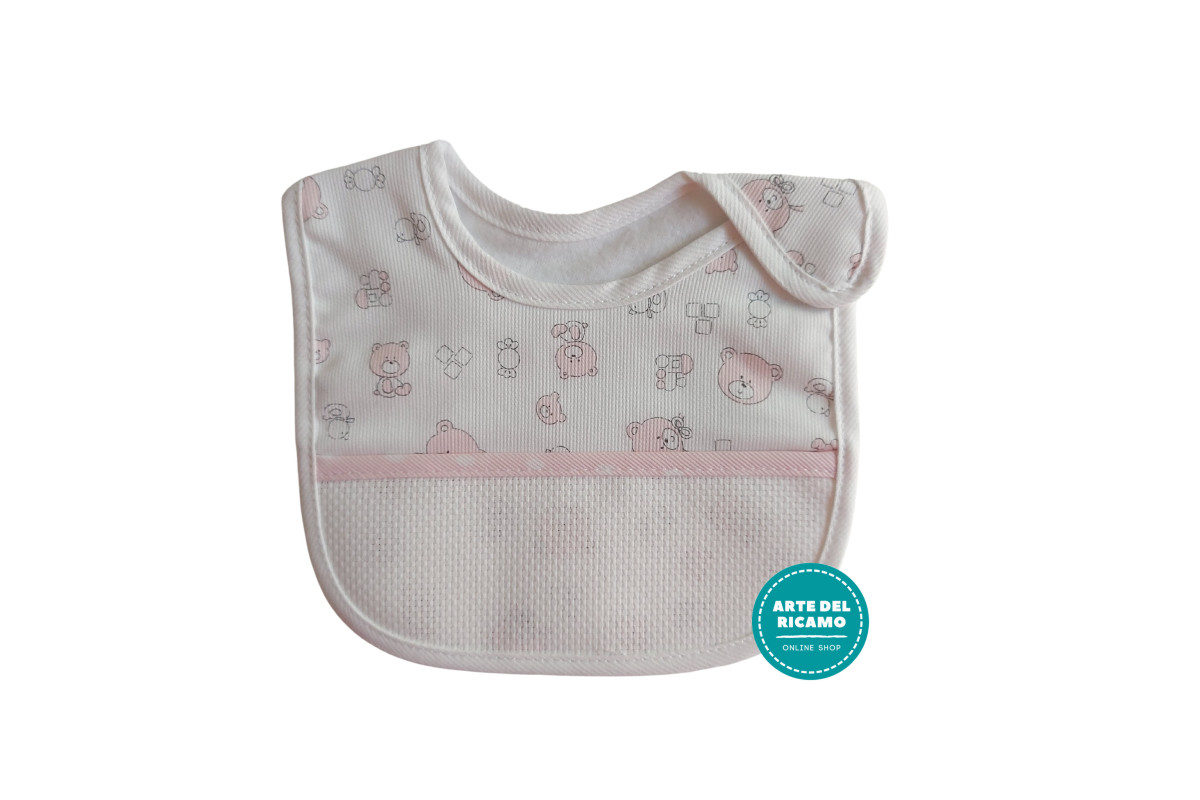 Bavaglino Pappa Bebè con Orsetti - Rosa Bavaglino Pappa Bebè con Orsetti - Rosa