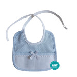 Bavaglino Neonato Celeste con Pois Bianchi Bavaglino Neonato Celeste con Pois Bianchi