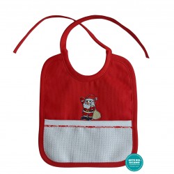 Christmas Baby Bib - Santa Claus with Bag