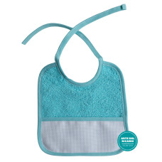 Terry Baby Bib with Aida Insert - Water Green