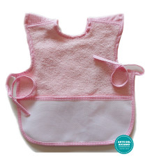 Bavaglino Pappa in Spugna con Bretelle - Rosa