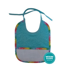 Terry Baby Bib with Aida Insert - Turquoise
