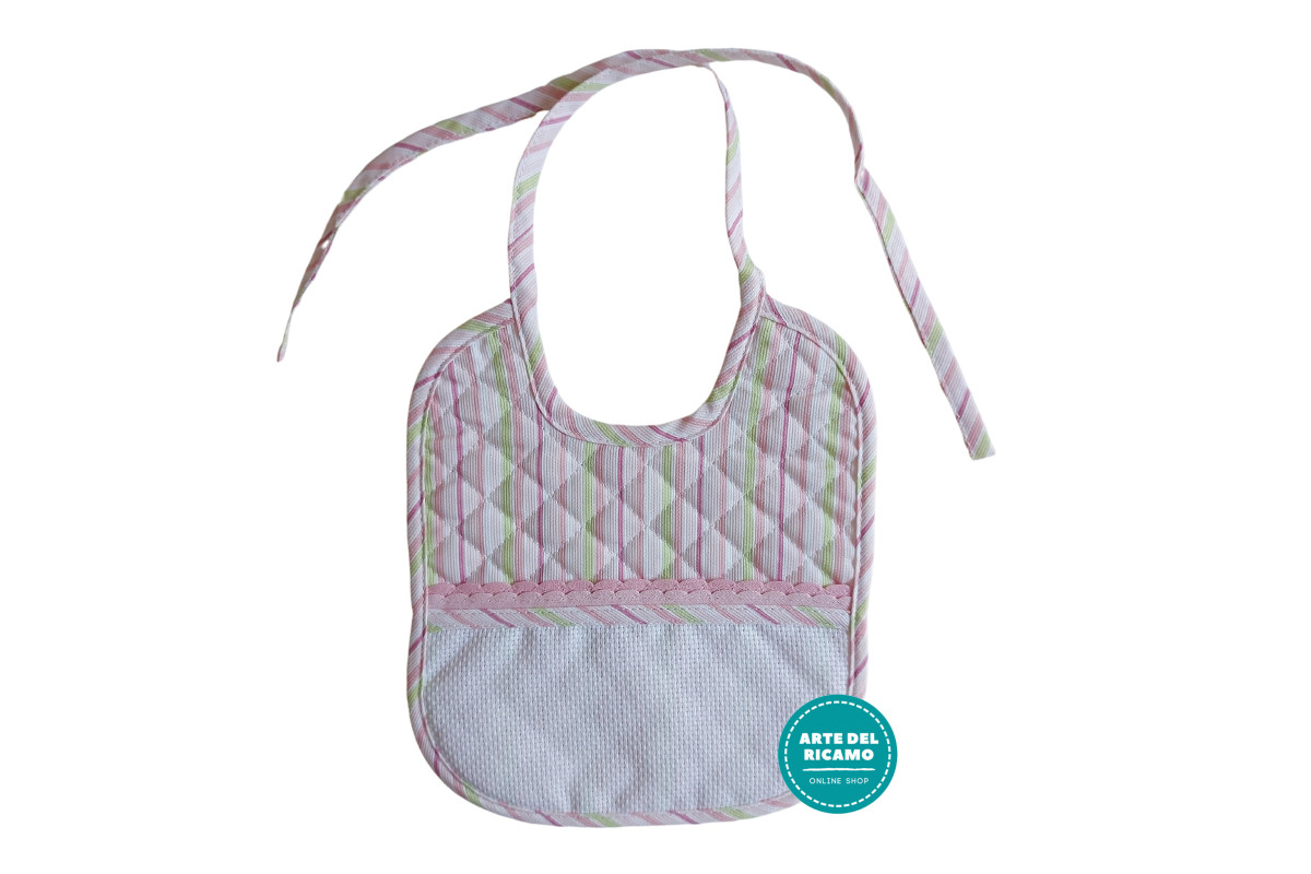 Babero para Bebés - Lineas Rosa y Verde Babero para Bebés - Lineas Rosa y Verde