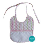 Soft Bib for your Baby - Pink and Green Lines Soft Bib for your Baby - Pink and Green Lines