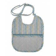 Soft Bib for your Baby - LIght Blue and Yellow  Lines