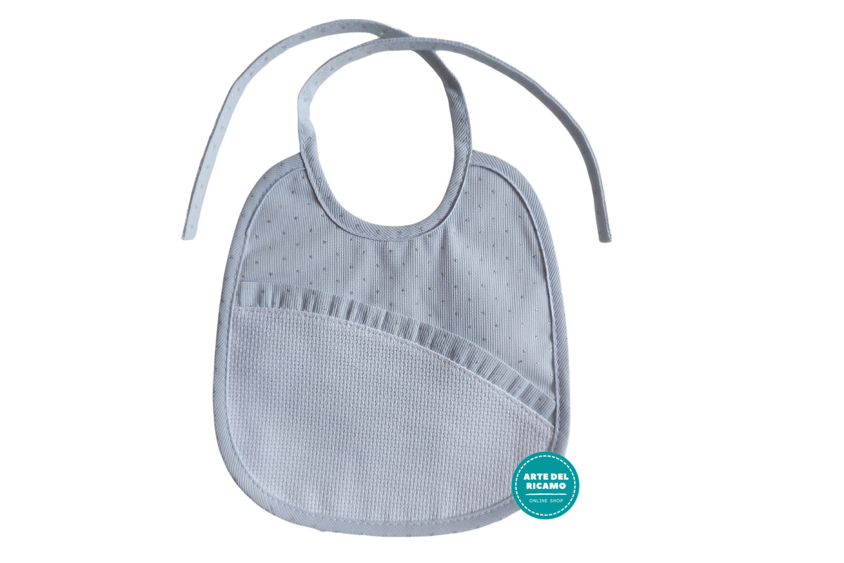 Marbet - Light Blue Baby Bib with Lurex Dots