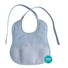 Elegante Babero de Rizo para Bebé - Celeste Elegante Babero de Rizo para Bebé - Celeste