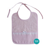 Bavaglino Pappa con Bordo in Merletto - Rosa Bavaglino Pappa con Bordo in Merletto - Rosa