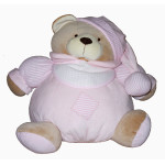 Oso de Peluche Medio con Babero para Bordar - Rosa