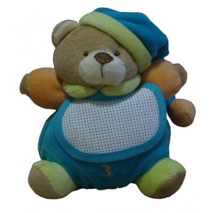 Teddy Bear with baby Bib - Turquoise