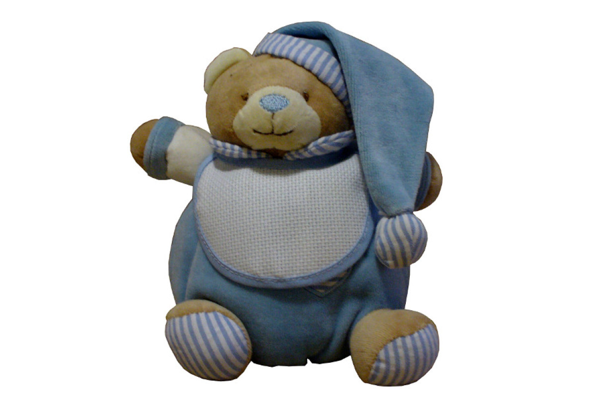 Oso de Peluche con Babero para Bordar - Celeste Oso de Peluche con Babero para Bordar - Celeste