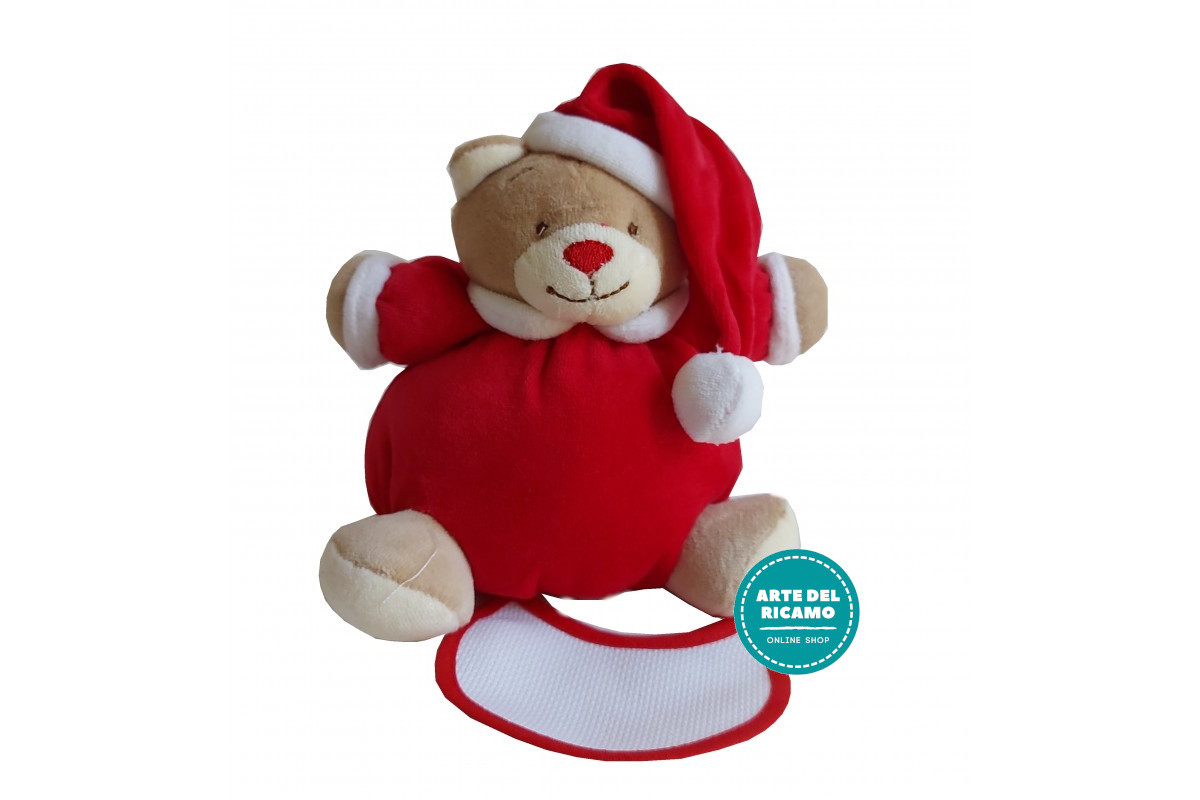 Oso de Peluche con Babero para Bordar - Navidad Oso de Peluche con Babero para Bordar - Navidad