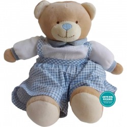 Teddy Bear with Dress to Cross Stitch - Light blue and White