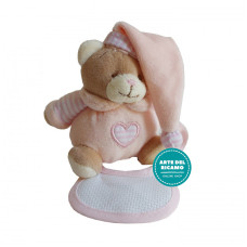 Peluche Orsetto con Bavaglino Ricamabile - Rosa Peluche Orsetto con Bavaglino Ricamabile - Rosa