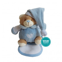 Peluche Orsetto con Bavaglino Ricamabile - Celeste Peluche Orsetto con Bavaglino Ricamabile - Celeste