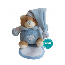 Peluche Orsetto con Bavaglino Ricamabile - Celeste Peluche Orsetto con Bavaglino Ricamabile - Celeste