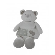Teddy Bear with Baby Bib to Cross Stitch - White