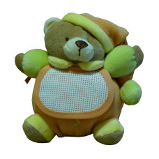 Teddy Bear with Baby Bib - Orange