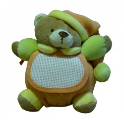 Teddy Bear with Baby Bib - Orange