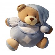 Light Blue Teddy Bear with Baby Bib to Cross Stitch - Size Medium