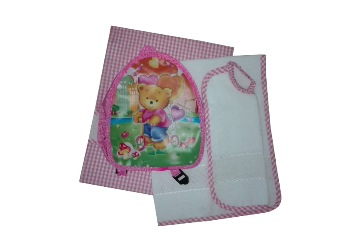 Mochila y Ropa para la Escuela para Bordar a Punto Cruz - Rosa