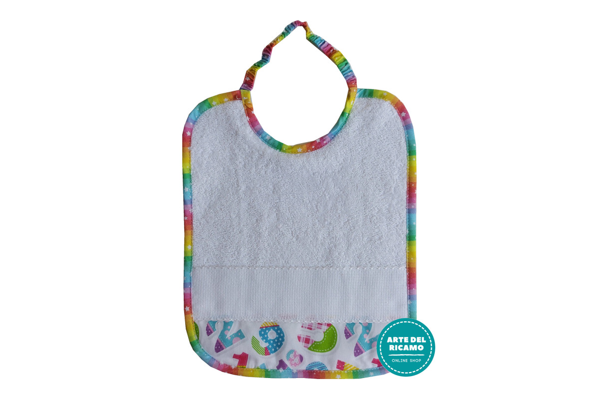 Terry Baby Bib with Aida Band - Numbers