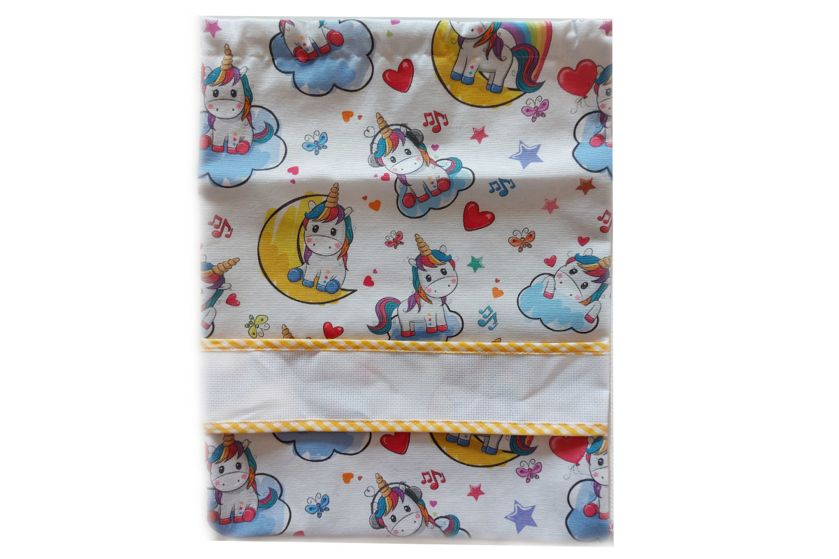 Sacca Asilo - Unicorno Luna e Cuoricini Sacca Asilo - Unicorno Luna e Cuoricini