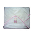 Albornoz de Rizo para Bebè con Ositos - Rosa Albornoz de Rizo para Bebè con Ositos - Rosa