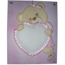 Colgante para la Puerta del Bebè con Oso Rosa y Corazon