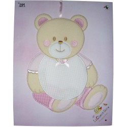Baby Cockade Announcement - Pink with Teddy Bear