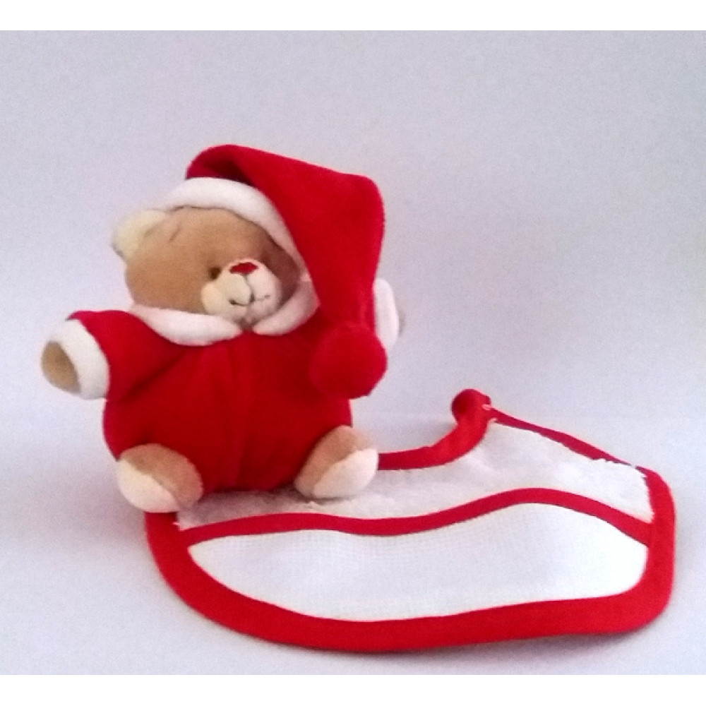 Teddy Bear with Baby Bib to Cross Stitch  - Christmas