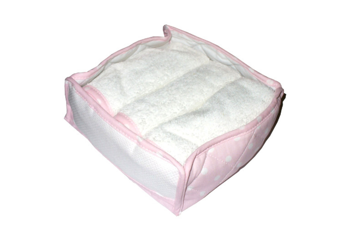 Cestino Porta Salviette Ricamabile - Pois Rosa Cestino Porta Salviette Ricamabile - Pois Rosa