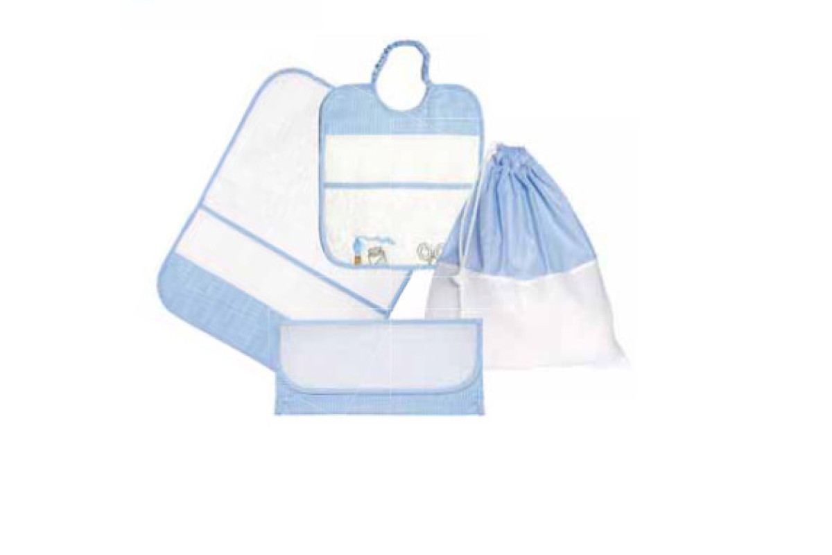 Kindergarten Linen Set for Lunch - Painting Linen - Light Blue Kindergarten Linen Set for Lunch - Painting Linen - Light Blue