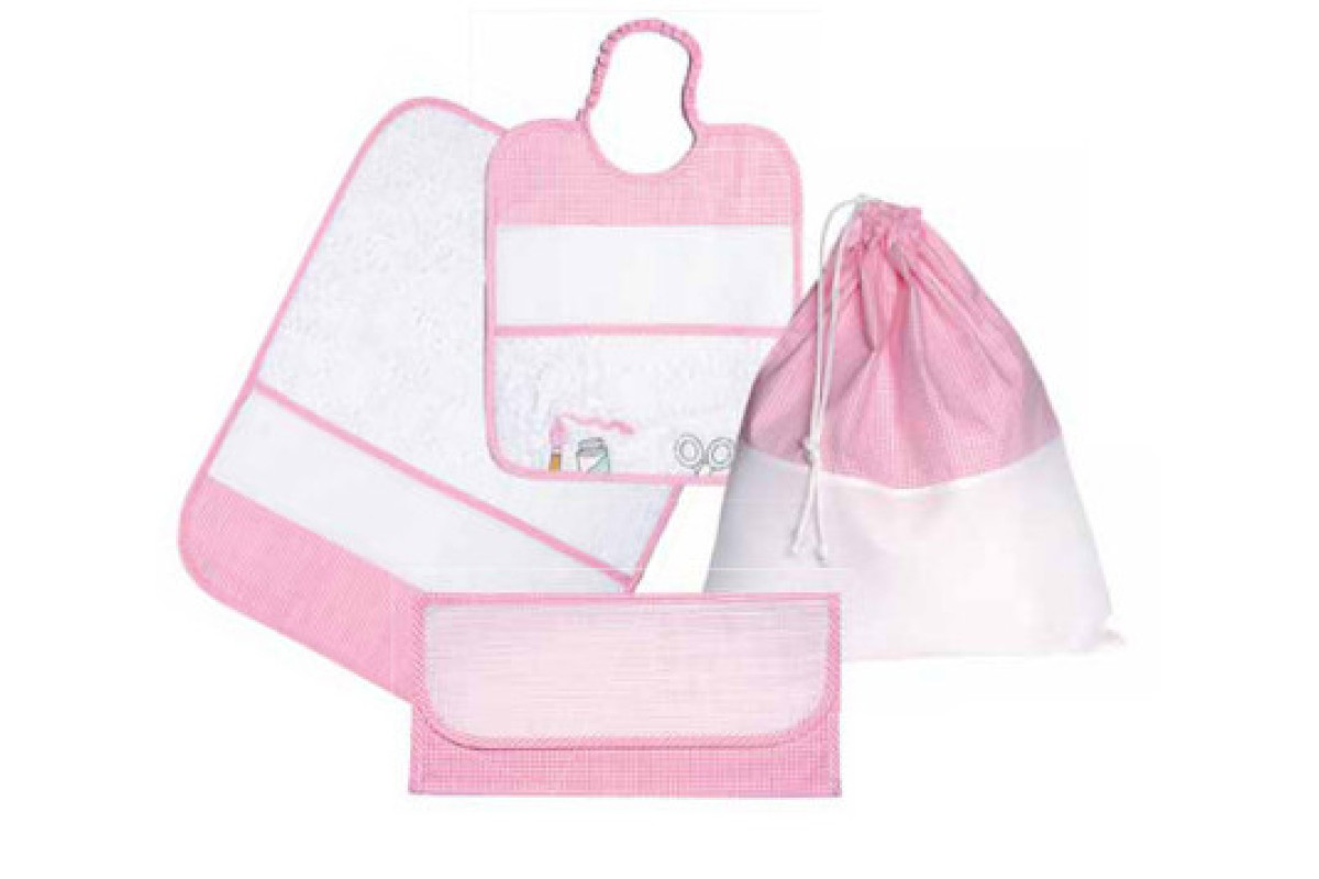 Kindergarten Linen Set for Lunch - Painting Linen - Pink
