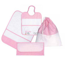 Kindergarten Linen Set for Lunch - Painting Linen - Pink