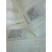 Coppia Asciugamani Spugna da Ricamare  con Greca Jacquard