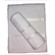 Bath Terry Towel to Cross Stitch - Manuela - White Color