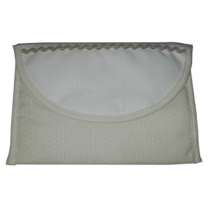 Medium Cosmetic Pouch to Cross Stitch - Cream with Little White Dots