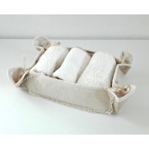 Ready to Cross Stitch Guest Towel Basket - Color Cream