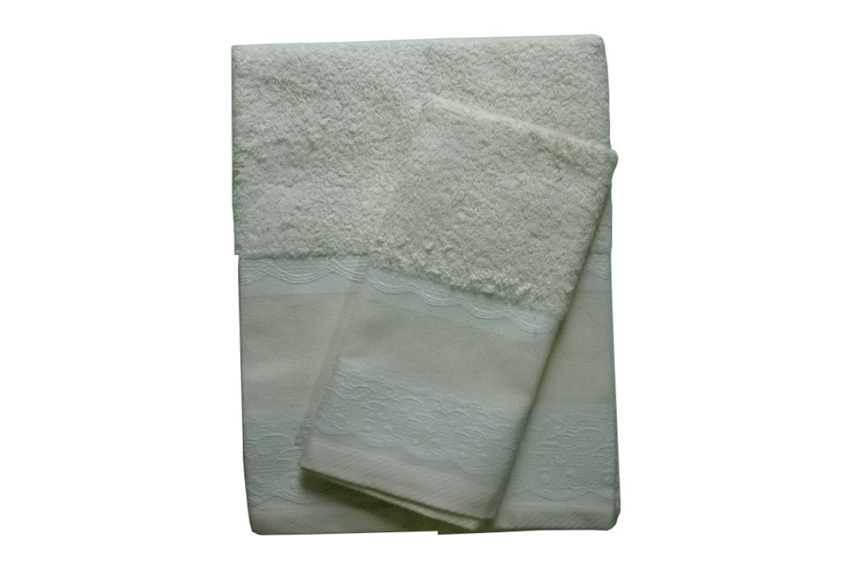 Elegant Terry Bath Towel - Lace - Ecru Elegant Terry Bath Towel - Lace - Ecru