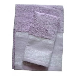 Lilac Terry Bath Towel - Lace
