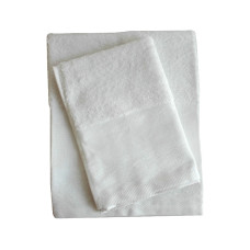 Coppia Asciugamani Spugna  Pizzo - Bianco