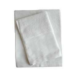 Elegant Terry Bath Towel - Lace - White