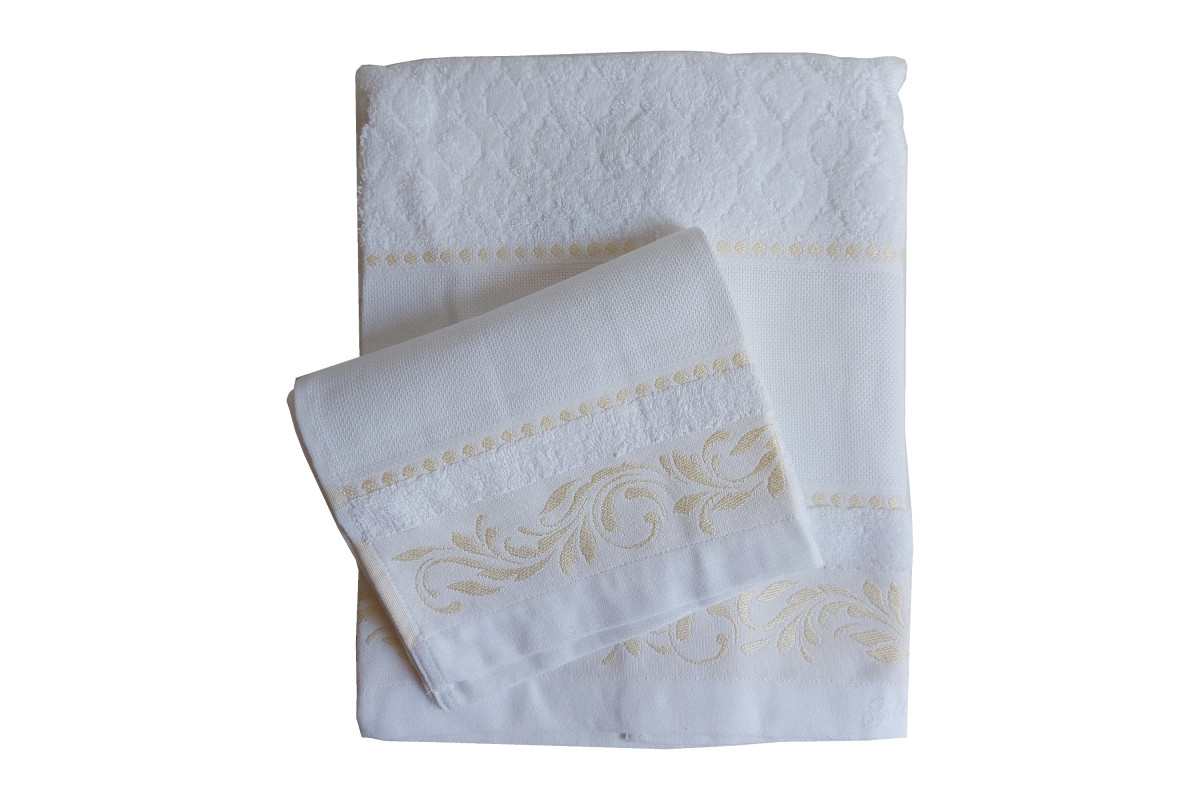 Coppia Asciugamano Bagno Spugna Matteo - Panna Coppia Asciugamano Bagno Spugna Matteo - Panna