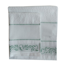Bath Terry Towels with Aida Band Matteo - Green Bath Terry Towels with Aida Band Matteo - Green