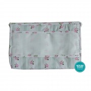 Cosmetic Pouch to Cross Stitch Roses - Water Green