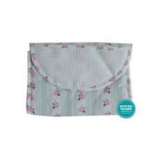 Busta Bagno Piccola da Ricamare Rose - Verde Acqua