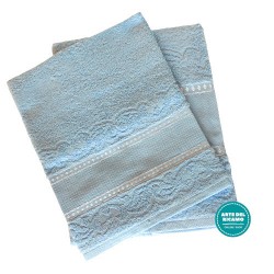 Bath Terry Towel to Cross Stitch - Manuela - Light Blue Color