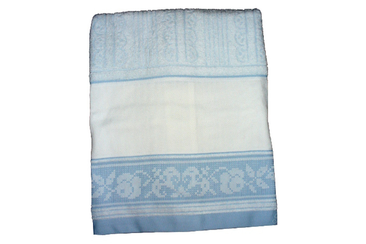 Fratelli Graziano Toallas de Baño de Rizo para Bordar - Filet - Color Celeste